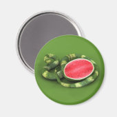 Green Watermelon Snake Magnet (Vorderseite/Rückseite)
