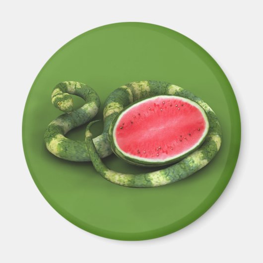 Green Watermelon Snake Magnet (Vorne)