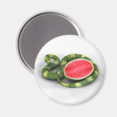 Green Watermelon Snake Magnet (Vorderseite/Rückseite)