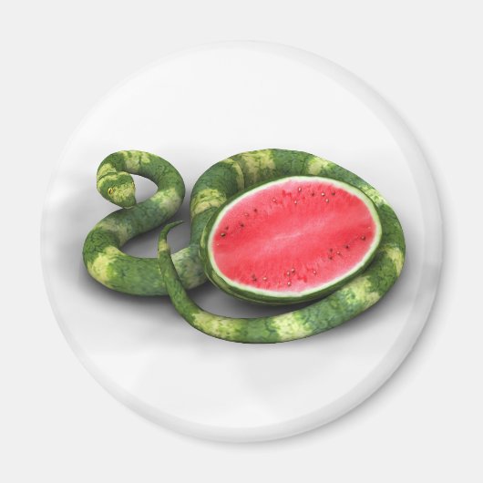 Green Watermelon Snake Magnet (Vorne)