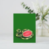 Green Watermelon Snake Postkarte (Stehend Vorderseite)