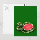 Green Watermelon Snake Postkarte (Vorne/Hinten)