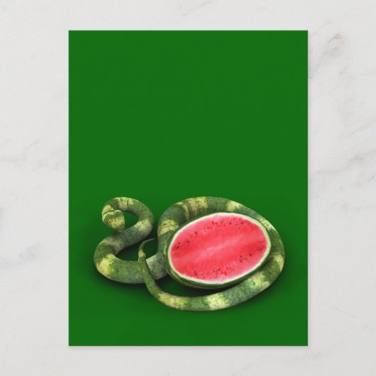 Green Watermelon Snake Postkarte (Vorderseite)