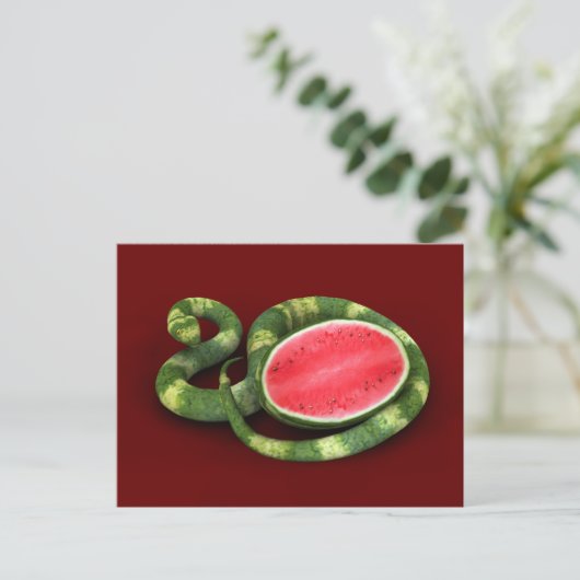 Green Watermelon Snake Postkarte (Stehend Vorderseite)