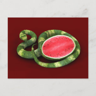Green Watermelon Snake Postkarte