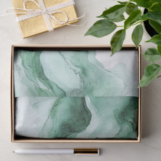 Green Wave Abstract Birthday Seidenpapier (Geschenk)