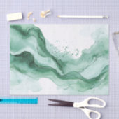 Green Wave Abstract Birthday Seidenpapier (Handwerk)