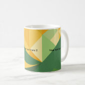 Green Wave Abstrakt personalisierbar Kaffeetasse (VorderseiteRechts)
