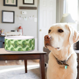 Green Waves Pattern Ceramic Pet Bowl Napf