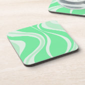 Green Waves Square Coaster Getränkeuntersetzer (Linke Seite)
