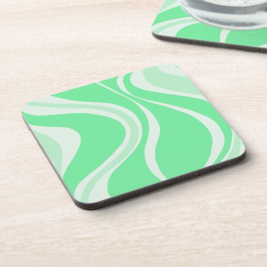 Green Waves Square Coaster Getränkeuntersetzer (Linke Seite)