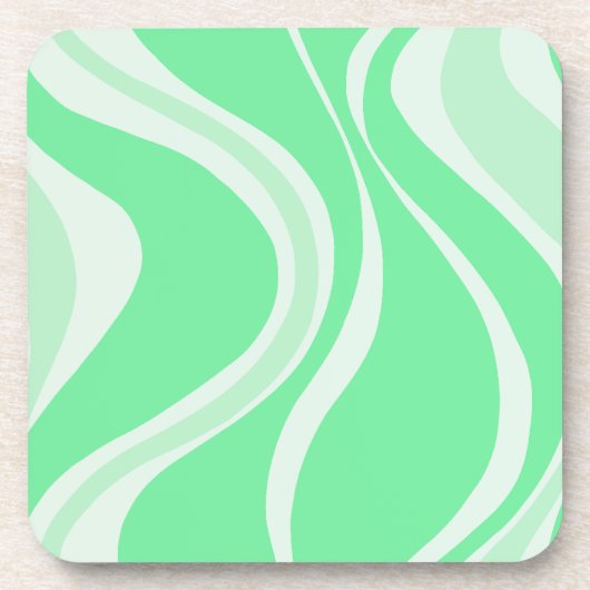 Green Waves Square Coaster Getränkeuntersetzer (Vorderseite)