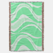 Green Waves Throw Blanket Decke (Vorderseite Vertikal)