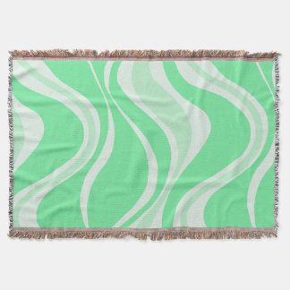 Green Waves Throw Blanket Decke