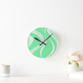 Green Waves Wall Clock Runde Wanduhr (Zuhause)