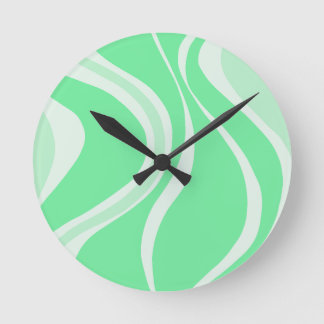 Green Waves Wall Clock Runde Wanduhr