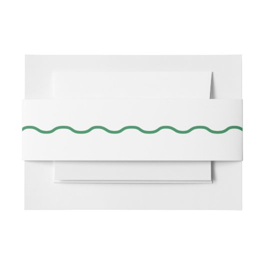 Green Wavy Retro Wedding Einladungsbanderole (Vorderseite Beispiel)