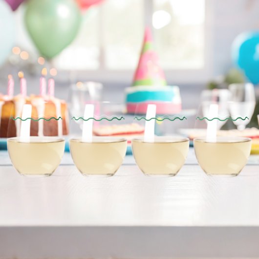 Green Wavy Retro Wedding Weinglas Ohne Stiel (Insitu (Geburtstag))