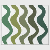Green Wavy Stripes Geschenkpapier (Flach)
