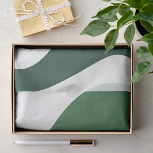 Green Wavy Stripes Seidenpapier (Geschenk)