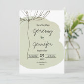 Green Wcolor Portrait minimalistisch Einfach Einladung (Stehend Vorderseite)