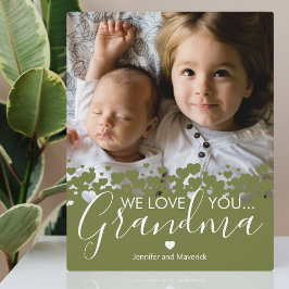 Green We Liebe You Oma Foto Fotoplatte