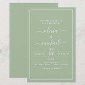 Green Wedding Budget Sage Modern Typografy (Vorne/Hinten)