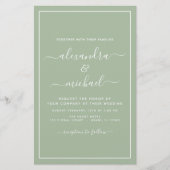 Green Wedding Budget Sage Modern Typografy (Vorderseite)