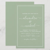 Green Wedding Budget Sage Modern Typografy (Vorne/Hinten)