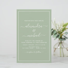 Green Wedding Budget Sage Modern Typografy