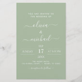 Green Wedding Budget Sage Modern Typografy (Vorderseite)