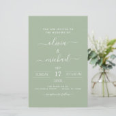Green Wedding Budget Sage Modern Typografy (Stehend Vorderseite)