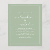 Green Wedding Budget Sage Modern Typografy (Vorderseite)
