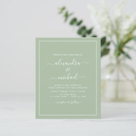 Green Wedding Budget Sage Modern Typografy