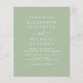 Green Wedding Budget Sage Modern Typografy (Vorderseite)