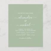 Green Wedding Budget Sage Modern Typografy Flyer (Vorne)