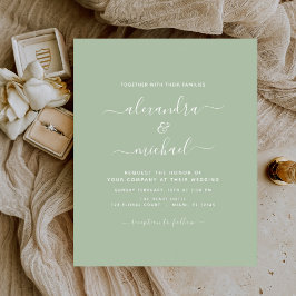 Green Wedding Budget Sage Modern Typografy Flyer