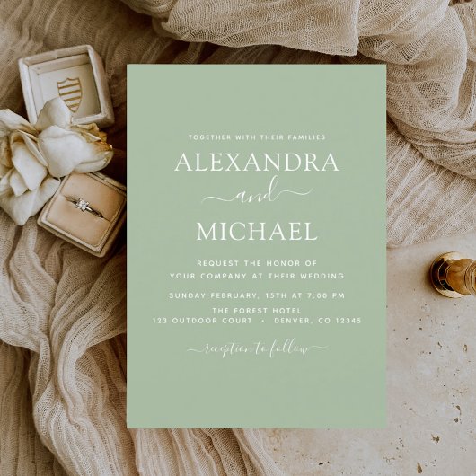 Green Wedding Budget Sage Modern Typografy Flyer