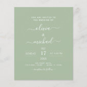 Green Wedding Budget Sage Modern Typografy Flyer (Vorne)