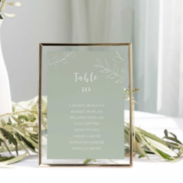 Green Wedding Chart Card Card Card Karte für die B