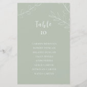 Green Wedding Chart Card Card Card Karte für die B (Rückseite)