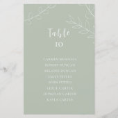 Green Wedding Chart Card Card Card Karte für die B (Vorderseite)