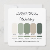 Green Wedding Color Palette Card Einladung (Vorderseite)