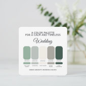 Green Wedding Color Palette Card Einladung (Stehend Vorderseite)