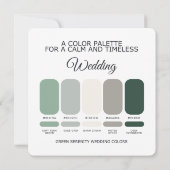 Green Wedding Color Palette Card Einladung (Rückseite)