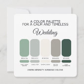 Green Wedding Color Palette Card Einladung (Vorderseite)