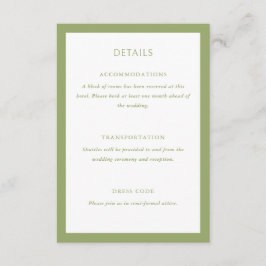 Green Wedding Details Begleitkarte