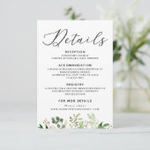 Green Wedding Details Karte (Stehend Vorderseite)
