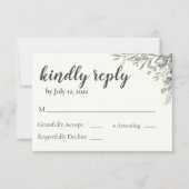 Green Wedding Einladung Reply Card (Vorderseite)