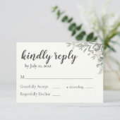 Green Wedding Einladung Reply Card (Stehend Vorderseite)